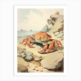 Storybook Animal Watercolour Crab 2 Art Print