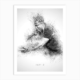 Jay Z Rapper Sketch Art Print