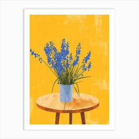 Bluebell Flowers On A Table   Contemporary Illustration 1 Art Print