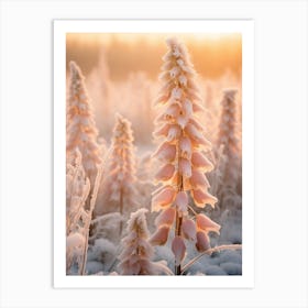 Frosty Botanical Foxglove 1 Art Print