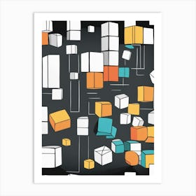 Abstract Cubes Art Print