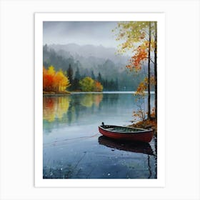 Boat On A Lake 1 Art Print