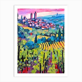 San Gimignano Italy 1 Fauvist Painting Art Print