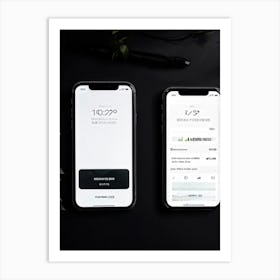 Iphone Invest White Black Communication Mobile Phone Screen Phone Isolated Blank Payment (14) Art Print