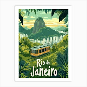 Aihrgdesign A Mid Century Modern Travel Poster For Rio De Janeiro 1 Art Print