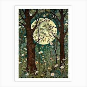 William Morris Moonlight In The Woods 32 Art Print