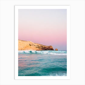 Cala Tarida, Ibiza, Spain Pink Photography 2 Art Print