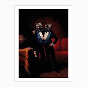 Brothers Sam And Mees The Siamese Cats Pet Portraits Art Print