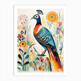 Bird Painting Collage Pheasant 2 Art Print