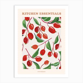 Cranberry Pattern Illustration Poster 1 Art Print