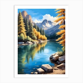 Autumn Mountain Lake Art Print