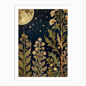 Moonlight In The Garden Style William Morris Art Print 10 Art Print