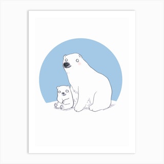 Polar Bear And Baby Art Print