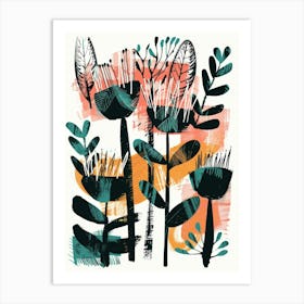 Flowers And Leaves 2 Art Print