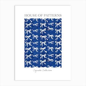 White And Blue Bows 8 Pattern Poster Art Print