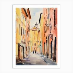 Bologna, Italy Watercolour Streets 1 Art Print