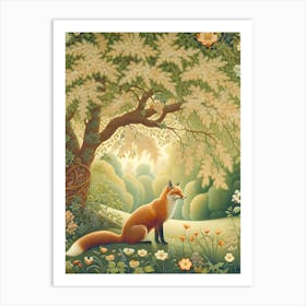 Fox In The Forest Art Print