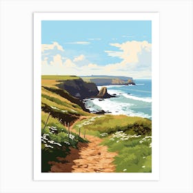 The Lizard Peninsula Coastal Path England 4 Hiking Trail Landscape Art Print