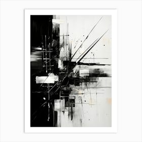 Enigmatic Encounter Abstract Black And White 2 Art Print