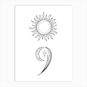Semicolon Sunshine Art Print