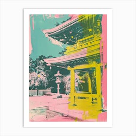 Meiji Shrine In Tokyo Duotone Silkscreen 1 Art Print