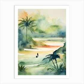 Abstract Watercolor Landscape Solitary Figure 3 Art Print