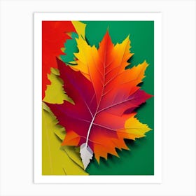 Sugar Maple Leaf Vibrant Inspired 1 Art Print