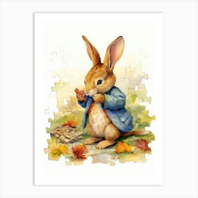 Bunny Puzzles Rabbit Prints Watercolour 4 Art Print