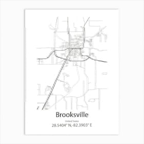 Brooksville,United States Minimalist Map Art Print