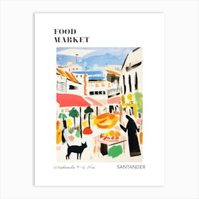 The Food Market In Santander 4 Illustration Poster Art Print