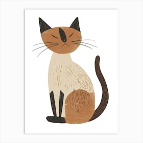 Javanese Cat Clipart Illustration 8 Art Print