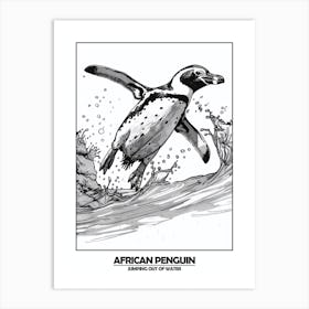 Penguin Jumping Out Of Water Poser 1 Art Print