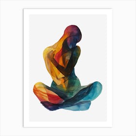 Colorful Abstract Painting Of Woman Body Art Print