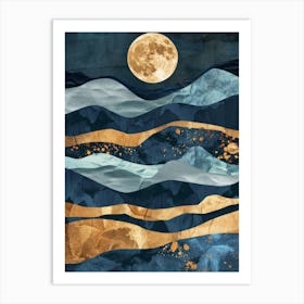 Moonlight Over The Ocean 12 Art Print