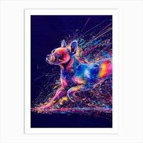 Colorful Frenchie Dog Canvas Print Art Print