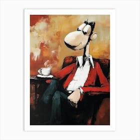 Man With A Cup Of Coffee Art Print