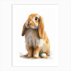 Florida White Rabbit Nursery Illustration 5 Art Print
