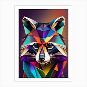 Tres Marias Raccoon Modern Geometric Art Print