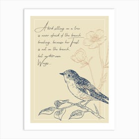 Bird on Branch Art Print