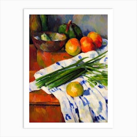 Scallions Cezanne Style vegetable Art Print