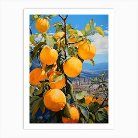 Valencia Oranges On The Tree Art Print