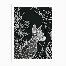 Sphynx Cat Minimalist Illustration 2 Art Print