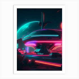 Terrestrial Neon Nights Space Art Print