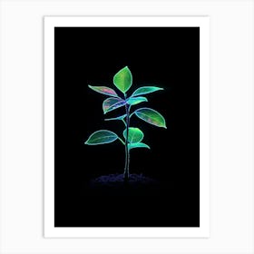 Neon Plant 2 Art Print