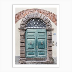 Wooden Vintage Green Door In Italy Art Print