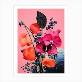 Surreal Florals Sweet Pea 1 Flower Painting Art Print