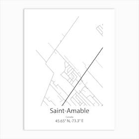 Saint Amable,Canada Minimalist Map Art Print