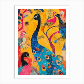 Birds Mixed Media Painting 3 Art Print