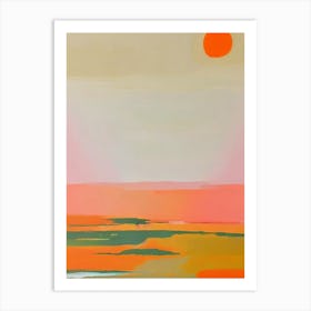 Bondi Beach, Sydney, Australia Pink & Orange Millenial Art Print