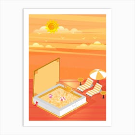 Book Beach Art Art Print